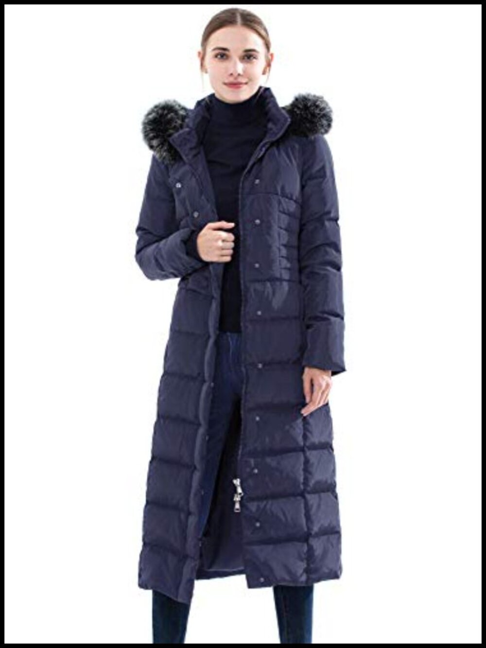 Women's Hooded Maxi Down Jacket Puffer Coat Long Parka Winter